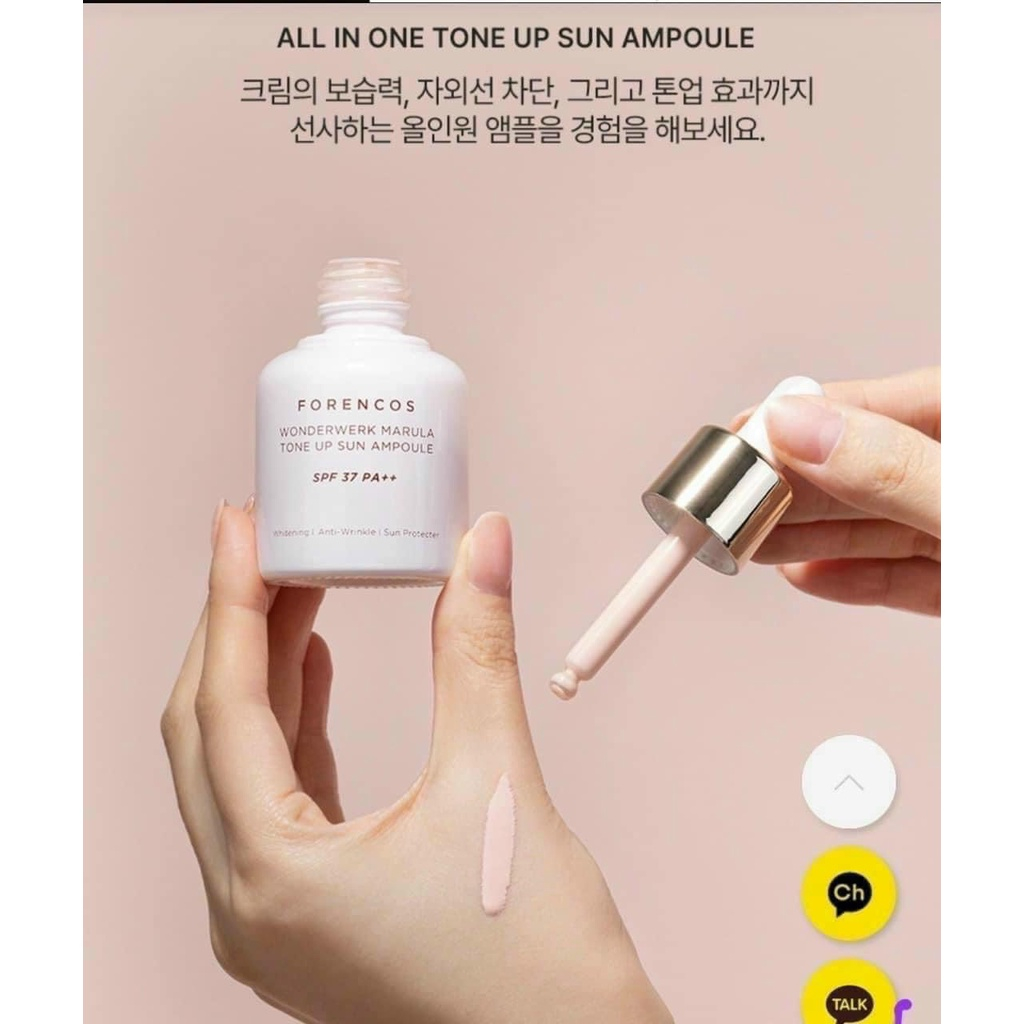 Serum Dưỡng Trắng Chống Nắng Da Forencos Wonderwerk Marula Tone Up Sun Ampoule SPF37 PA++ 50ML