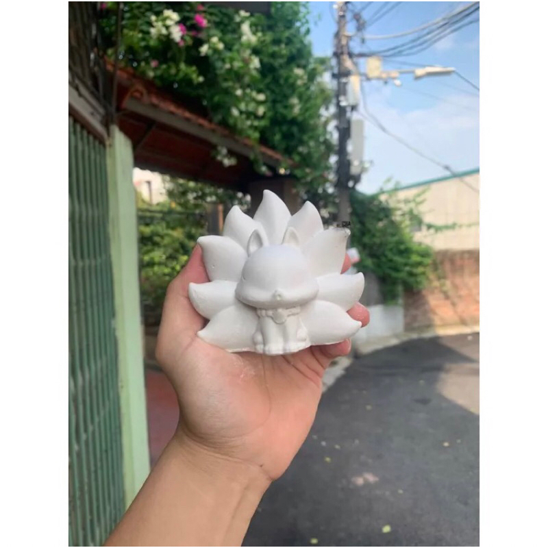 Tượng Hồ Ly tô màu thạch cao hottrend size lớn 20cm