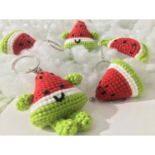 Móc khóa miếng dưa hấu bằng len 🍉🍉🍉