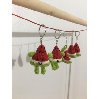 MÓC KHÓA MIẾNG DƯA HẤU BẰNG LEN 🍉🍉🍉