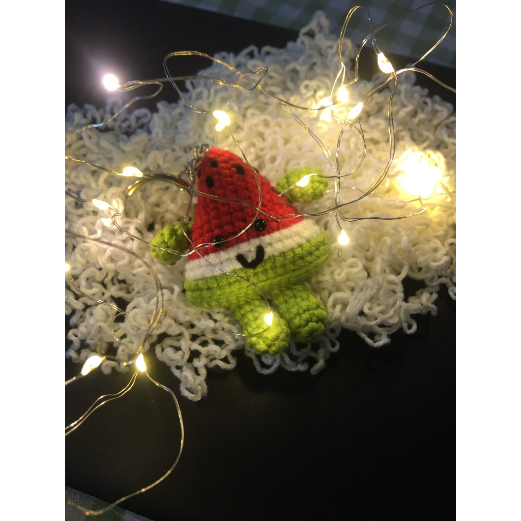 MÓC KHÓA MIẾNG DƯA HẤU BẰNG LEN 🍉🍉🍉