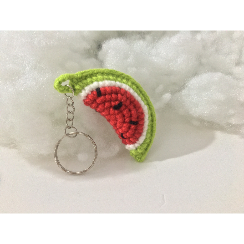MÓC KHÓA MIẾNG DƯA HẤU BẰNG LEN 🍉🍉🍉