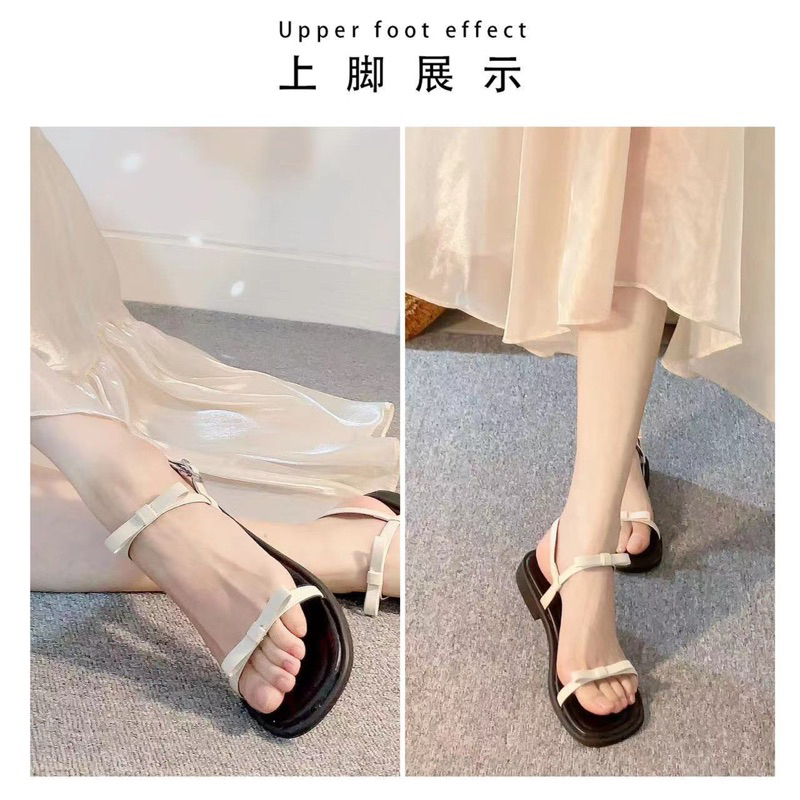 Sandal Quai Nơ Quai Mảnh