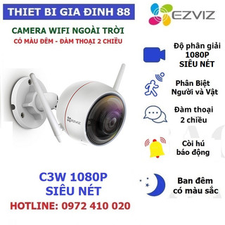 Camera Wifi Ezviz Ngoài Trời C3W Pro C3TN 2M 3M 4M 1080P 2K, Camera Màu Ban Đêm C3N, Out Pro Bảo Hành Chính Hãng 24TH