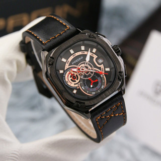 Đồng hồ nam mặt vuông Pagini máy nhật dây da sang trọng