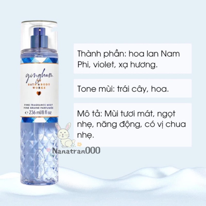 Combo 10chai xit thơm Gingham 236ml