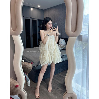 Váy 2 dây thiết kế đính hoa tỉ mỉ chuẩn Kim Anh Bùi