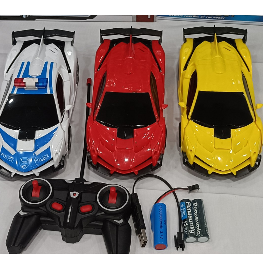 Xe Ô Tô Điều Khiển Biến Hình Robot Có Kèm Pin Sạc