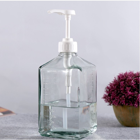 Bình bơm đường, siro nhựa - thủy tinh có vòi Pump dung tích 1100-1600ml
