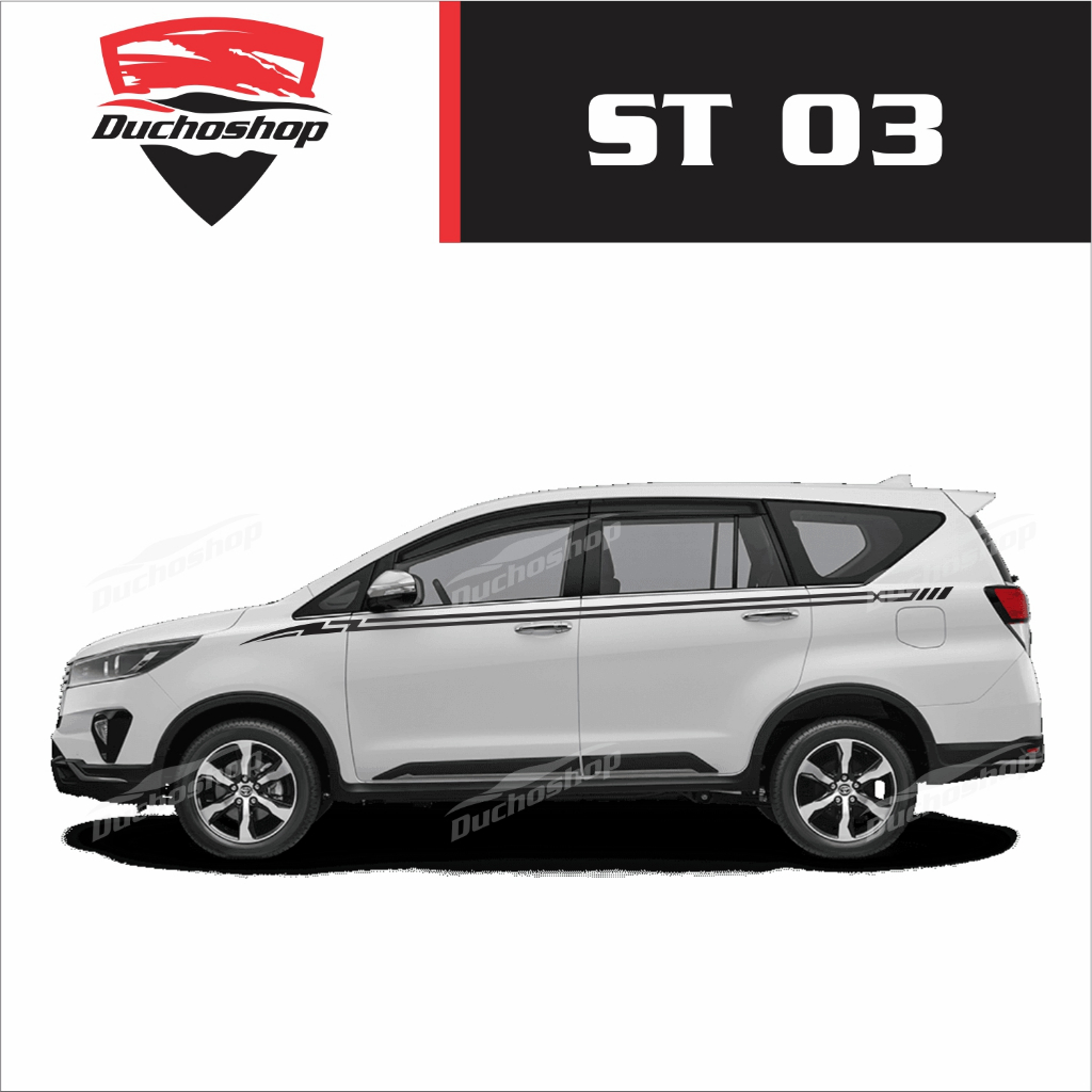 Tem dán sườn xe Innova các đời  xe 2006 đến 2023 bộ đủ 2 bên