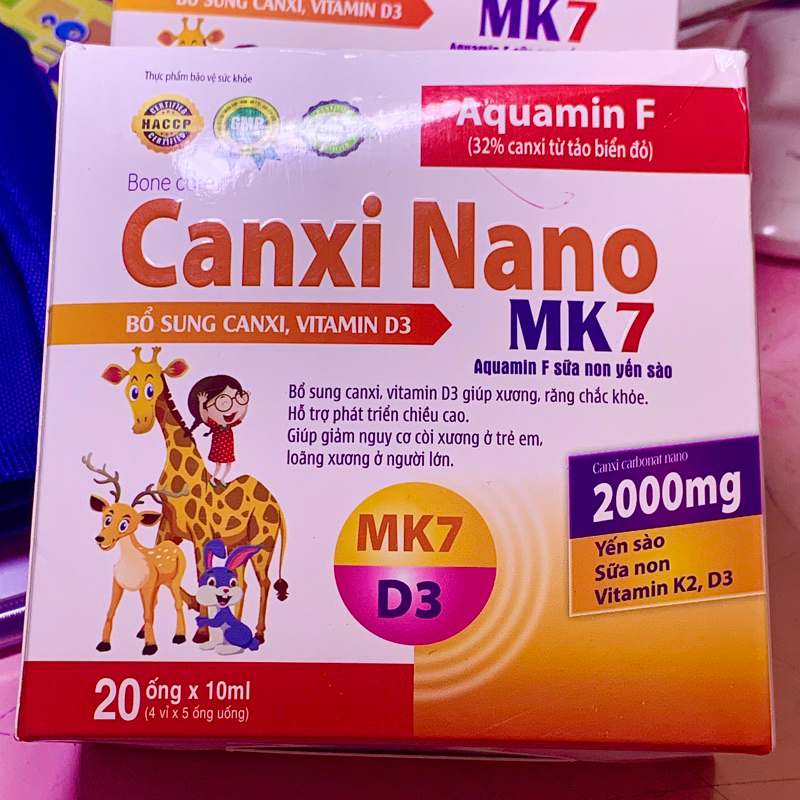 Canxi milk nano mk7 DANIPHARM, canxi cho bé ăn ngon ngủ tốt