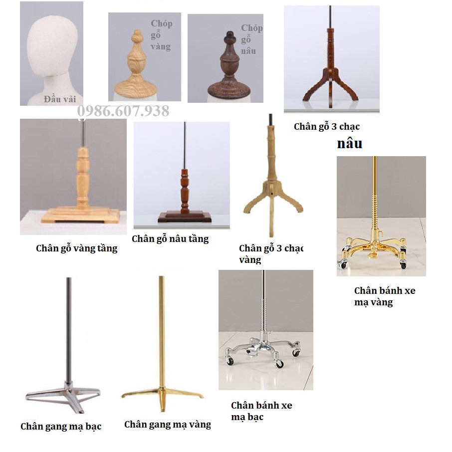 Manocanh nam không tay, chóp gỗ, không đùi có giá để giày và quần