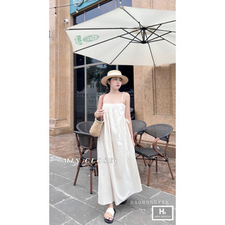 VÁY 2 DÂY RÚT SƯỜN DÁNG DÀI ĐỘC LẠ THANH LỊCH