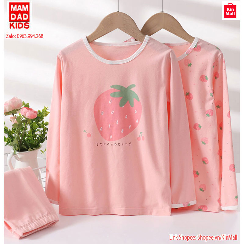 Bộ Đồ Ngủ Thu Đông Dài Tay Cho Bé Gái - hãng mamdadkids 2023
