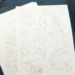 Line art cực đẹp của về Ác quỷ, Thiên sứ size a5 300gsm