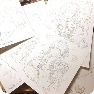 Line art cực đẹp của về Ác quỷ, Thiên sứ size a5 300gsm