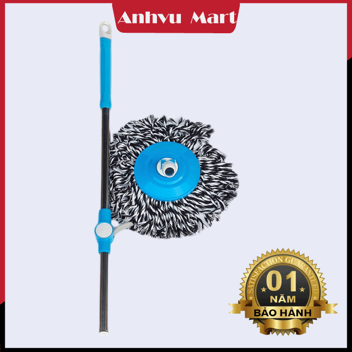 Bộ lau nhà 360 tự vắt thông minh lồng inox kèm thùng vắt xoay rất nhẹ vắt khô cây lau inox và bông siêu sạch