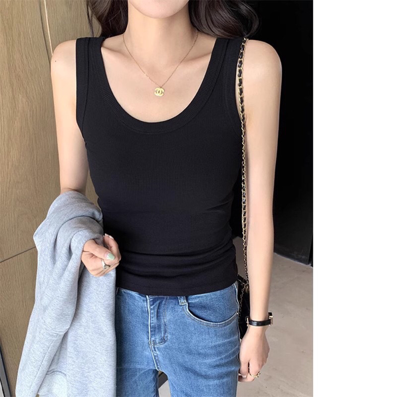 Áo thun ba lỗ nữ áo tank top chất liệu thun gân tăm siêu co giãn mềm mại