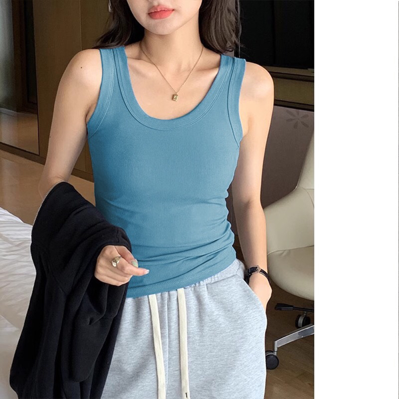 Áo thun ba lỗ nữ áo tank top chất liệu thun gân tăm siêu co giãn mềm mại