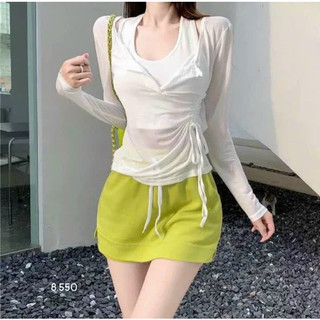 Chân váy chữ A thể thao lưng chun rút dây chất thun da cá siêu cá tính trẻ trung năng động