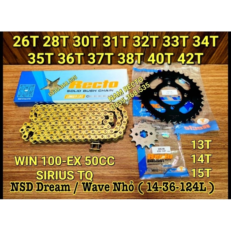NHÔNG SÊN DĨA DREAM/WAVE NHỎ/XE WIN 100/SYM EZ110/Elegant/26,28,30,32T