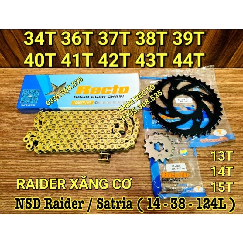 Nhông sên dĩa raider fi,satria fi,raider x.cơ NHÔNG 13T 14T 15T DĨA 34T 36T 37T 38T 39T 40T 41T 42T 43T 44T >>>