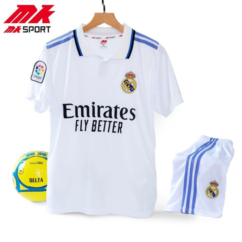 Bộ Quần Áo Bóng Đá CLB Real Madrid Trắng 2022