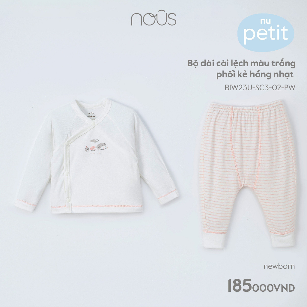 [Full Mẫu] NOUS- Bộ quần áo cài lệch Nous dành cho bé sơ sinh Full NB