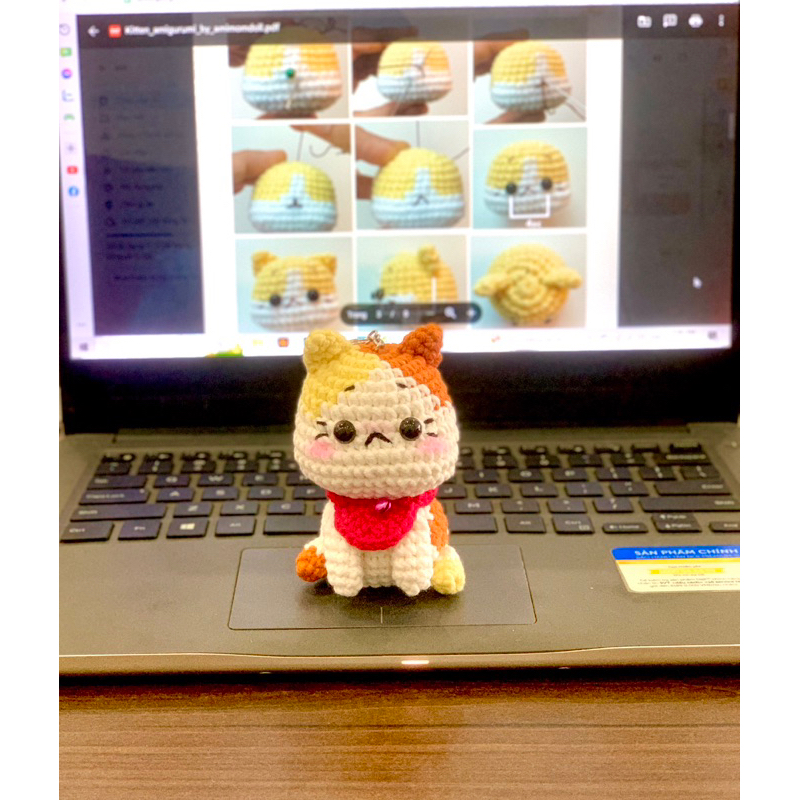 Móc khóa len Mèo Con Dễ Thương