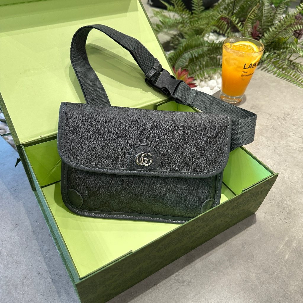 Túi bẹt đeo chéo Gucci Belt Bag Ophidia họa tiết monogram bo viền 24x17x3.5cm fullbox bill thẻ LA on web