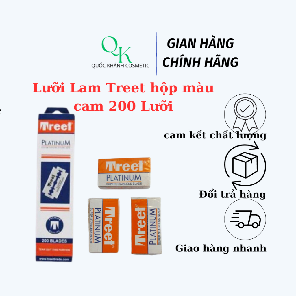 Lưỡi Lam Treet ộp Màu Cam ,Lưỡi Bào Cạo Mặt TREET Cam 200 Lưỡi