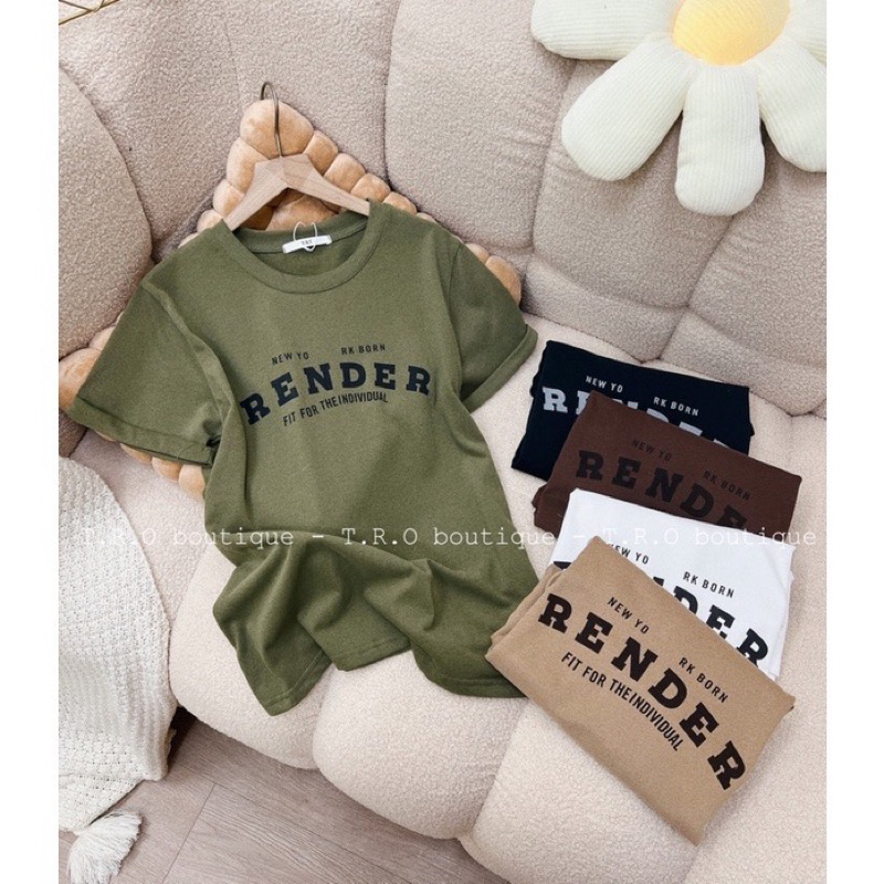 Pass áo phông render màu xanh rêu hàng qc