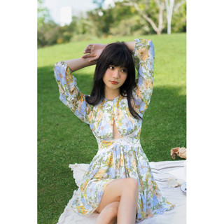 Layla dress ver.2 - váy hoa nhí cut-out tay phồng - solid