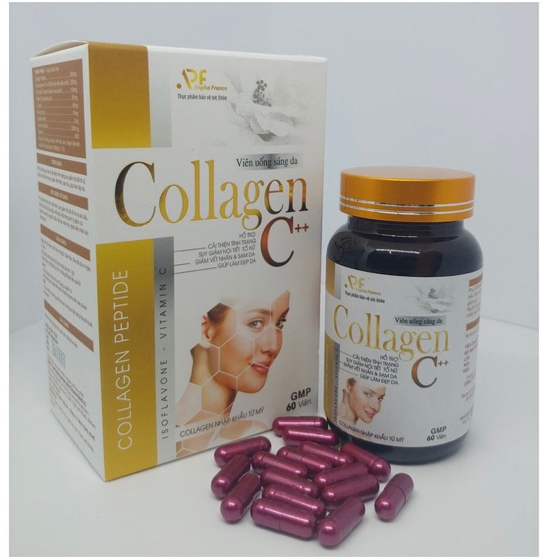 Viên uống sáng da COLLAGEN C++ 60 viên tăng cường nội tiết tố nữ giảm nám sạm ,làm đẹp da - Collagen nhập khẩu Mỹ