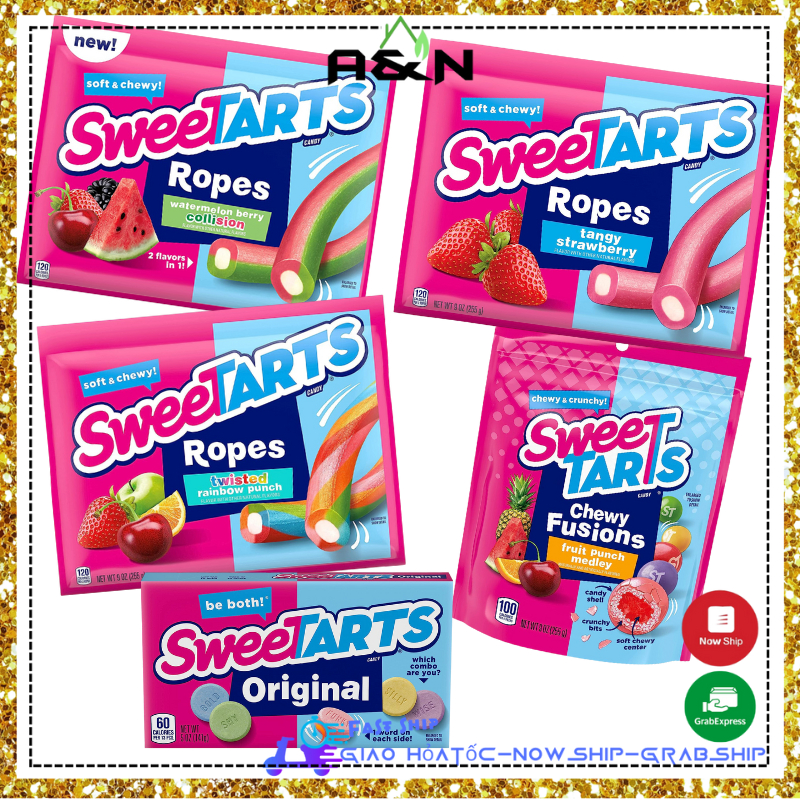 Kẹo dẻo trái cây Sweetarts Soft & Chewy Ropes Twisted Rainbow Punch - 255g