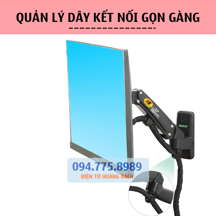 Giá treo màn hình máy tính NB F120 17 - 27 Inch - Arm Màn Hình Gắn Tường Xoay 360 Độ - Điều Chỉnh Cao Thấp