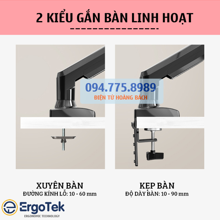 Giá Treo Màn Hình Máy Tính NB F80 17 - 30 Inch / NB G45 22 - 40 Inch - Arm Treo Màn Hình F80 - Gắn Bàn - Xoay 360 Độ