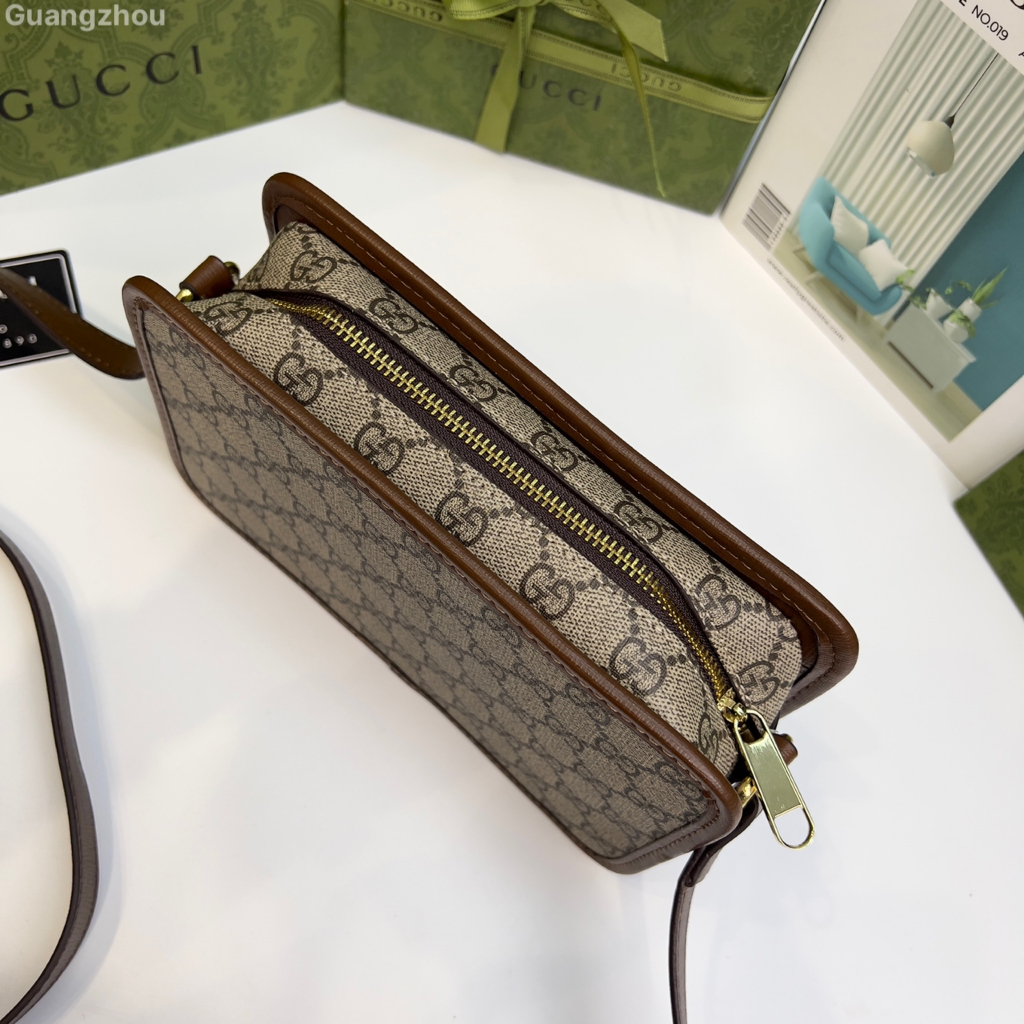 Túi hộp đeo chéo Gucci 1 khóa họa tiết monogram tag da 22.5x14x7cm fullbox bill thẻ LA on web