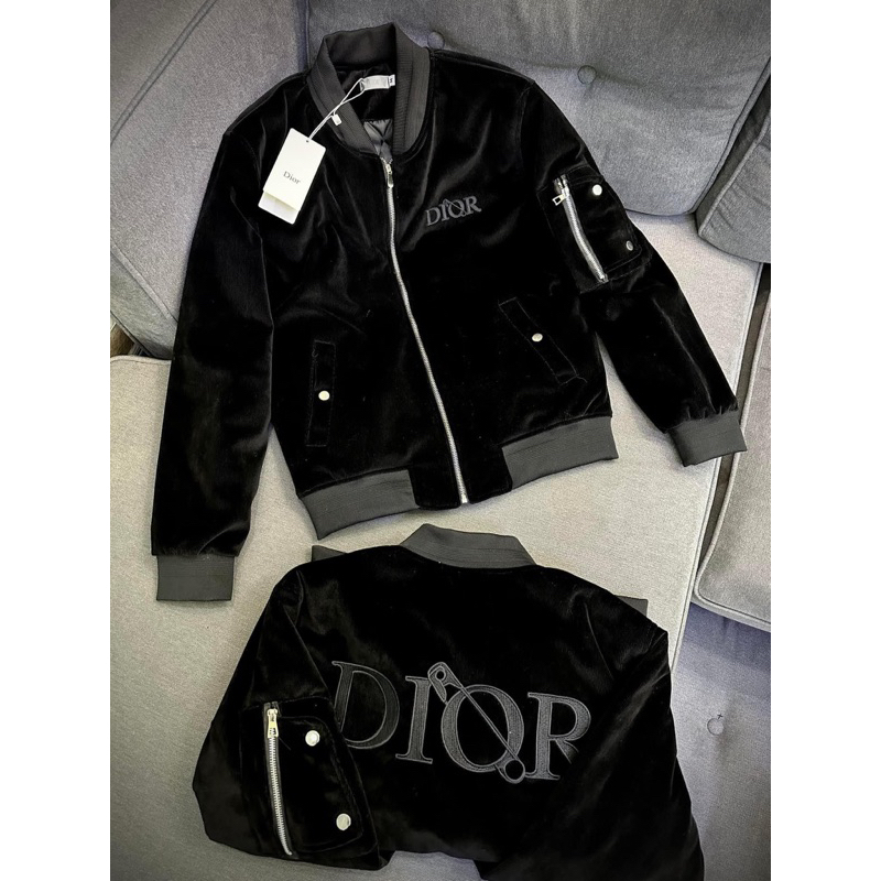 Áo khoác nhung thêu da siêu hot