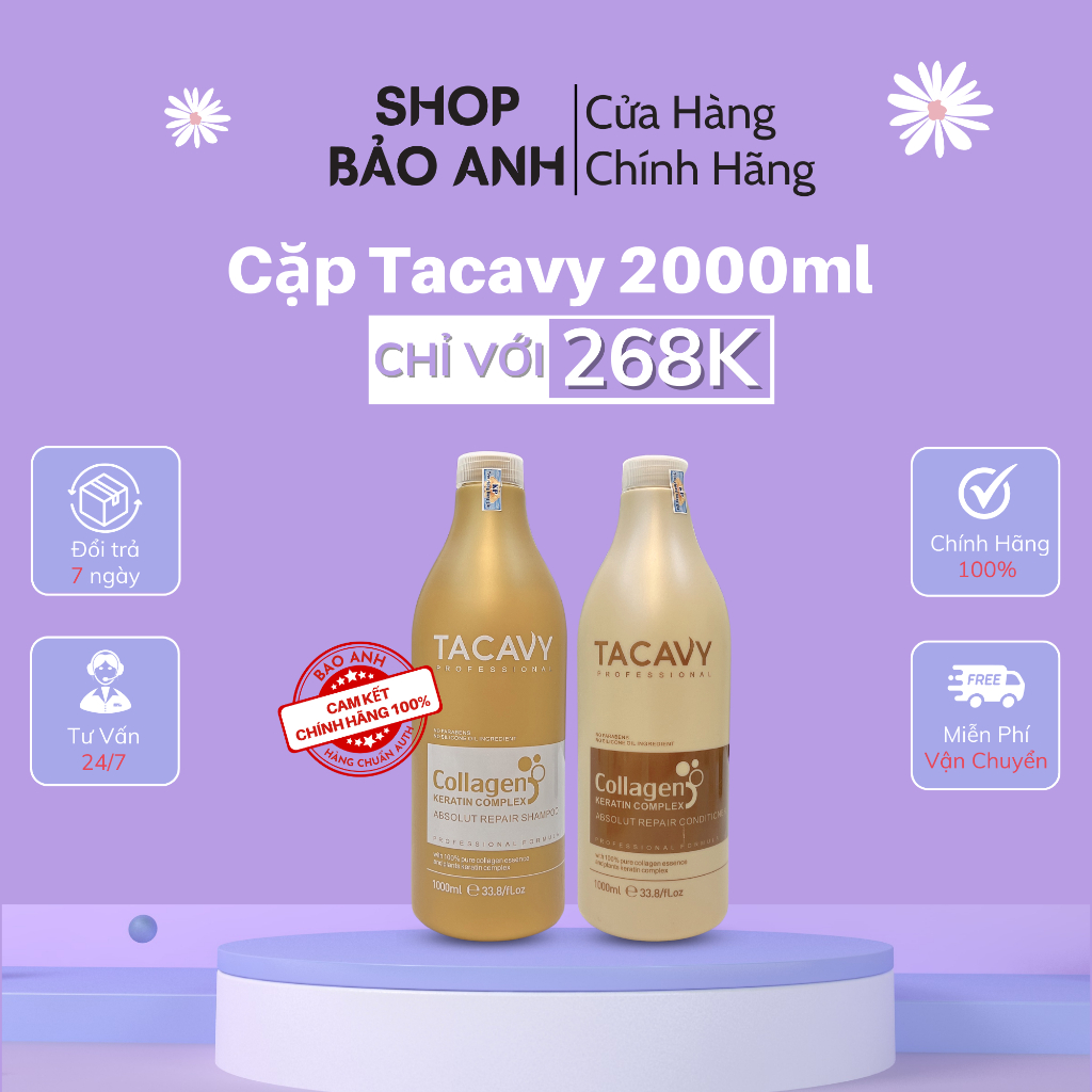 [Chính Hãng] Dầu Cặp Dầu Gội Xả Tacavy Giảm Gãy Rụng, Phục Hồi Tóc Hư Tổn, Khô Xơ Hàng Chính Hãng - Lisa Store 2
