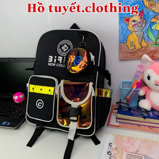 Balo thời trang nam nữ cặp học sinh phản quang bassic nhiều ngăn có ngăn đựng laptop chất vải chống thấm nước B 9990