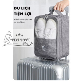 Túi đựng giày du lịch, túi để giày dép gắn vali, túi 3 ngăn tiện dụng chống đựng giày dép đủ màu