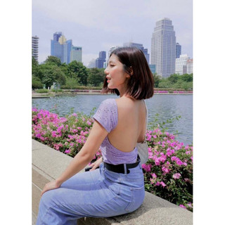 Áo Baesweetie thêu hoa hở lưng🥰