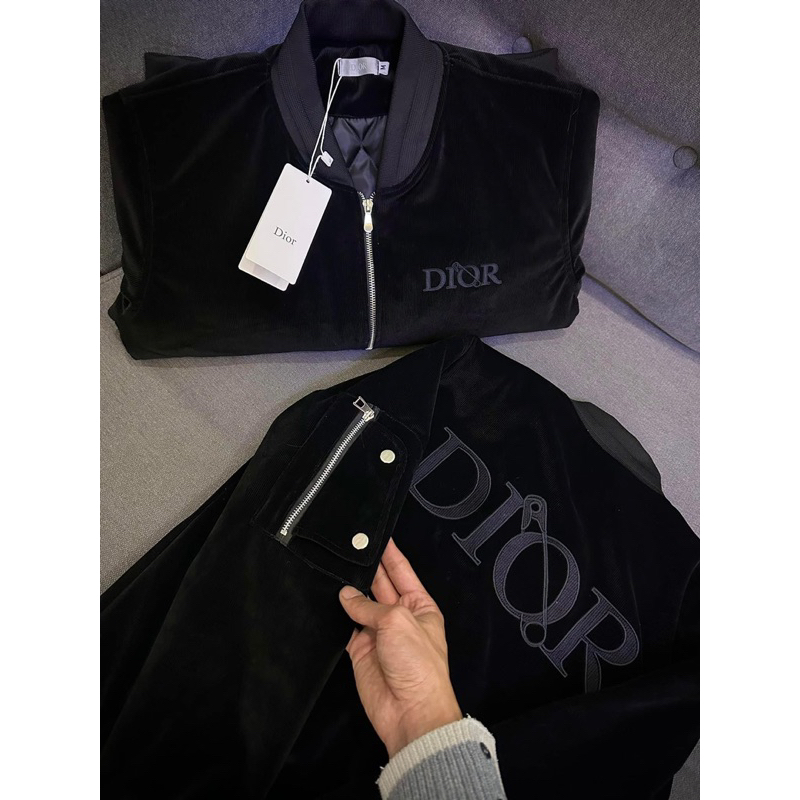 Áo khoác nhung thêu da siêu hot