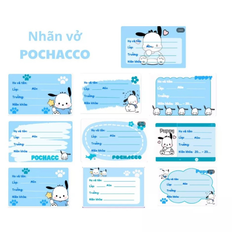 Set 20 Nhãn Vở Dán Tập