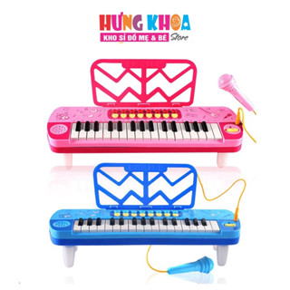 Đàn Piano mini 48 phím kèm Micro cho bé, đồ chơi âm nhạc trẻ em đàn organ nhập vai làm ca sĩ, chất liệu nhựa ABS an toàn