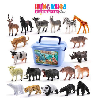 Bộ hộp động vật 58 chi tiết đồ chơi con vật hình thú cho bé