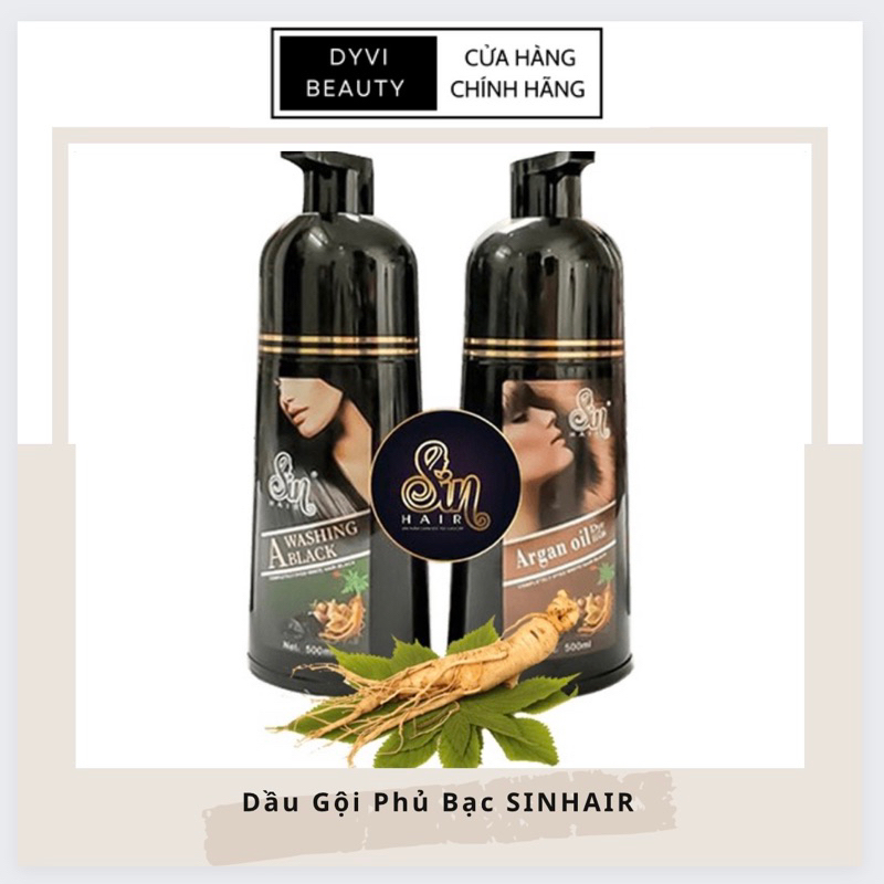 Sin Hair - Dầu Gội Đen Tóc Nhân Sâm Nhật Bản