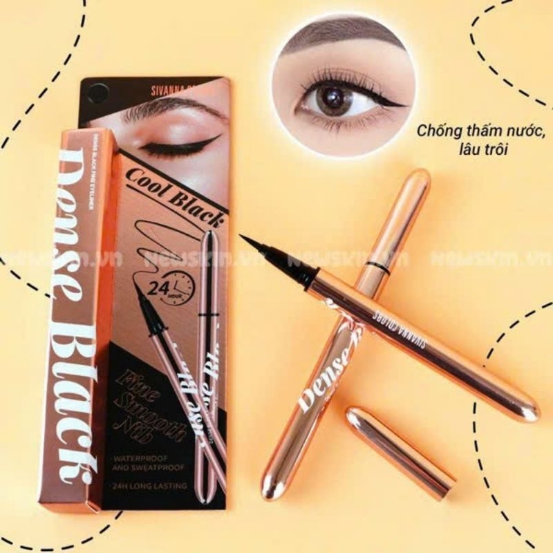 Kẻ mắt Sivanna Dense Black Fine HF934/Waterproof Liquid Eyeliner HF9031