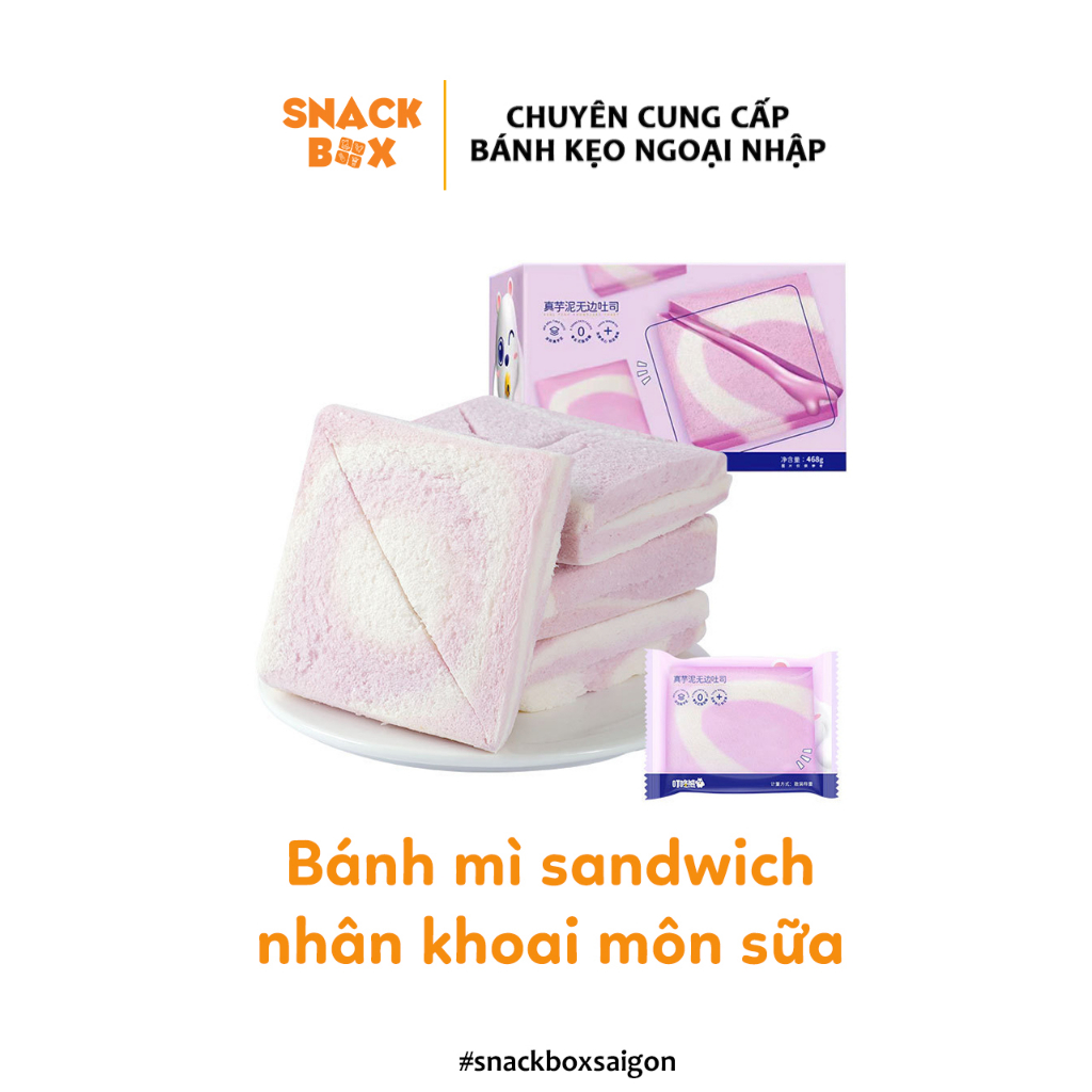 (SẴN HÀNG) Bánh Mì Sandwich Nhân Dâu, Khoai Môn Sữa Thơm Béo 468gr Hot Tiktok